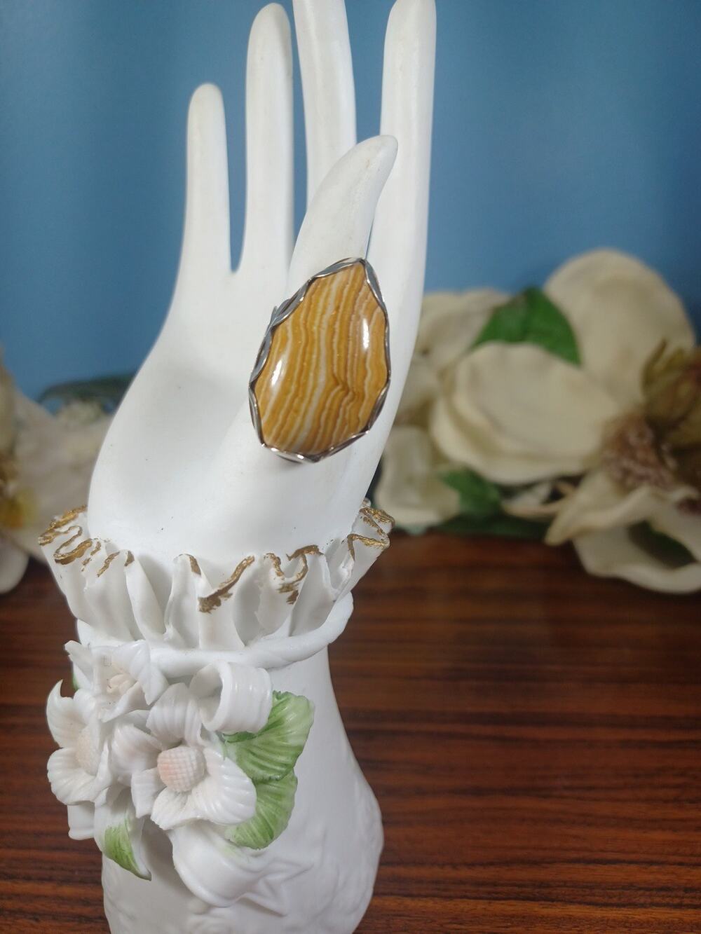 Desert Rose Trading Sterling Silver Large Ribbon Jasper Ring Thick Chunky Fun